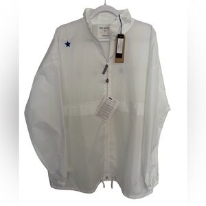NWT The Editor Italy White Windbreaker Jacket Blue Star XXL